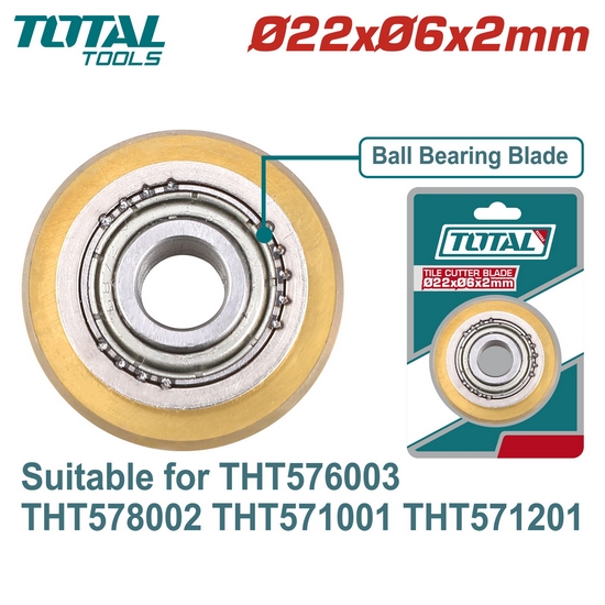 Лезвие для плиткореза 22x6x2мм TOTAL THT576003B
