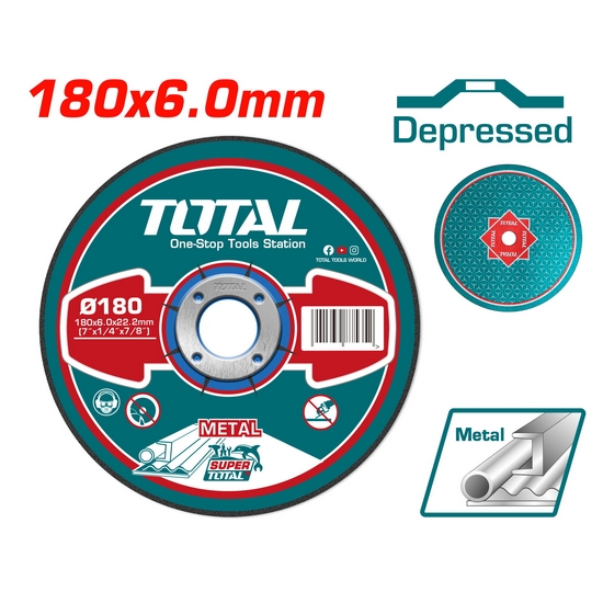 Круг отрезной 180x6,0x22,2 мм по металлу TOTAL TAC2231801 Круг отрезной 180x6,0x22,2 мм по металлу TOTAL TAC2231801