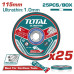 Круг отрезной 115x1,0x22,2 мм по нержавеющей стали TOTAL TAC11011525 (25 шт)