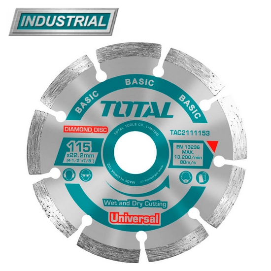 Диск алмазный 115x7,5x22,2 мм TOTAL TAC2111153