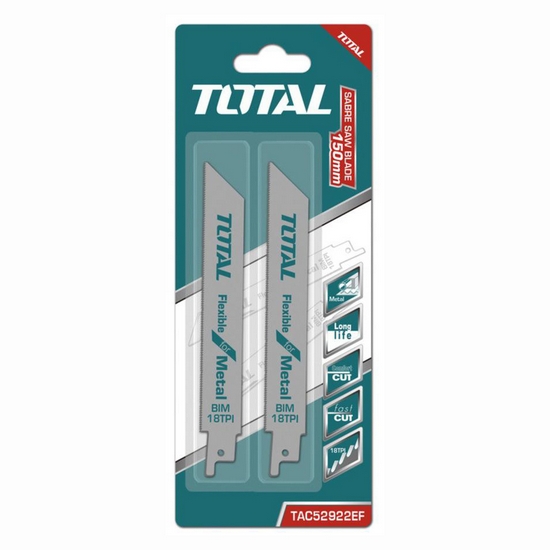 Полотно для сабельной пилы 150х0,9 мм по металлу TOTAL TAC52922EF (2 шт) Полотно для сабельной пилы 150х0,9 мм по металлу TOTAL TAC52922EF (2 шт)