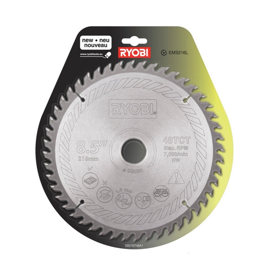 Диск пильный по дереву D 216x30 мм SB216T48A1 для торцовочной пилы RYOBI Диск пильный по дереву D 216x30 мм SB216T48A1 для торцовочной пилы RYOBI