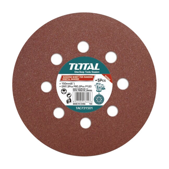 Набор шлифовальных кругов 150 мм P80, P120 TOTAL TAC731501 (5 шт)