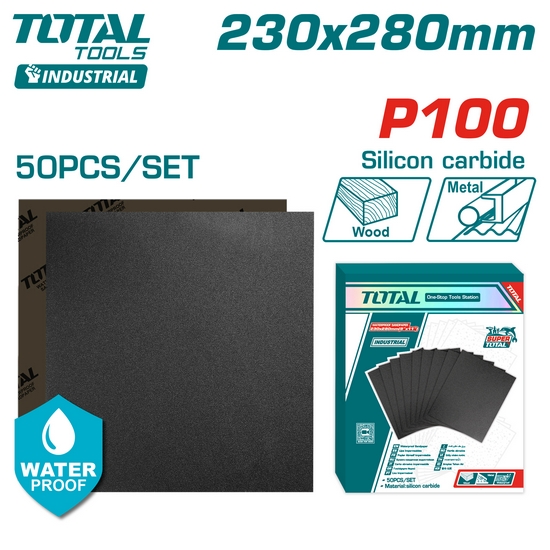 Шлифлисты 230X280 мм P100 TOTAL TAC010016 (50 шт)