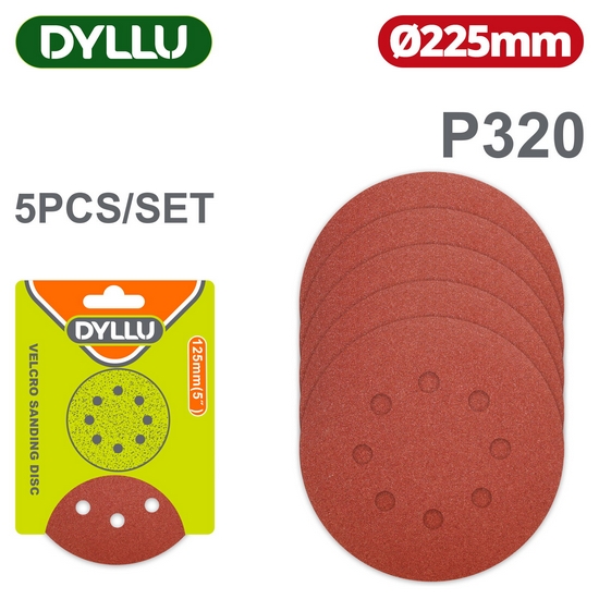 Шлифовальные круги 225мм P320 DYLLU DTZA5162 (10 шт)