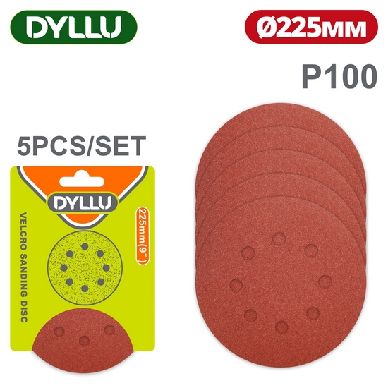 Шлифовальные круги 225 мм P100 DYLLU DTZA5155 (5 шт)