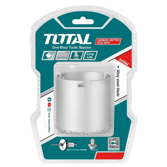 Коронка с твердосплавным напылением 67 мм TOTAL TAC440671