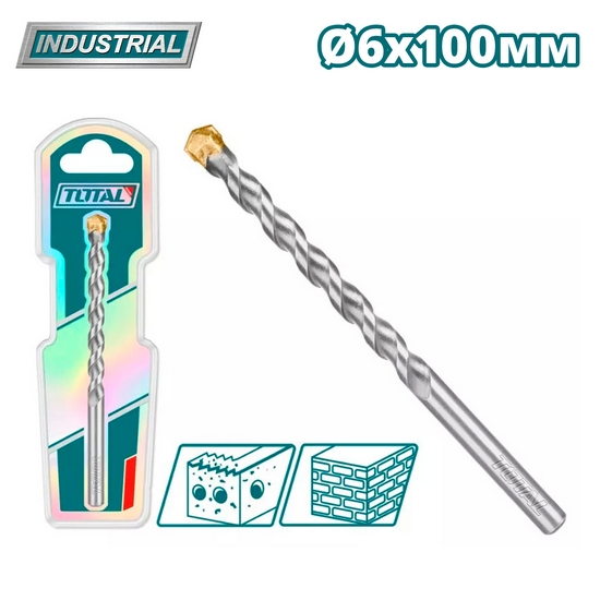 Сверло по бетону 6x100мм TOTAL TAC260610