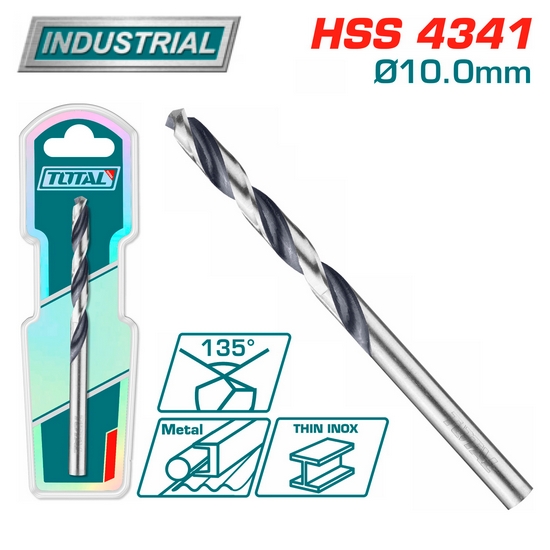Сверло по металлу HSS 10 мм TOTAL TAC1201004 Сверло по металлу HSS 10 мм TOTAL TAC1201004