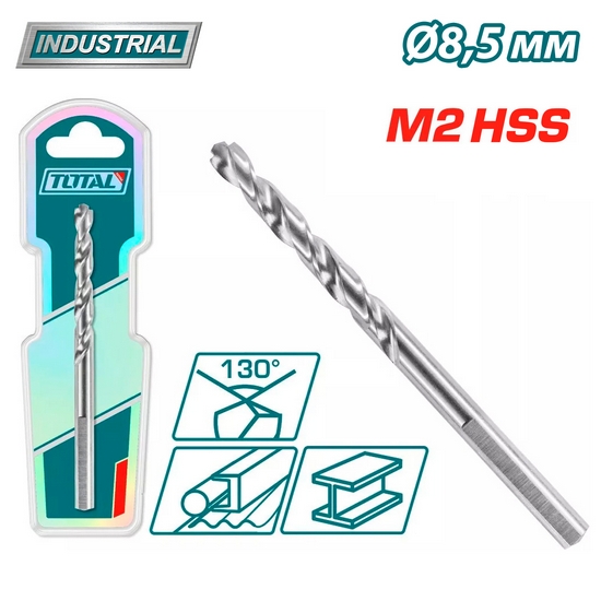 Сверло по металлу M2 HSS 8,5мм TOTAL TAC1200851