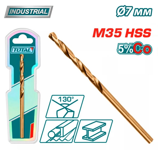 Сверло по металлу M35 HSS-CO 7мм TOTAL TAC11207001 Сверло по металлу M35 HSS-CO 7мм TOTAL TAC11207001