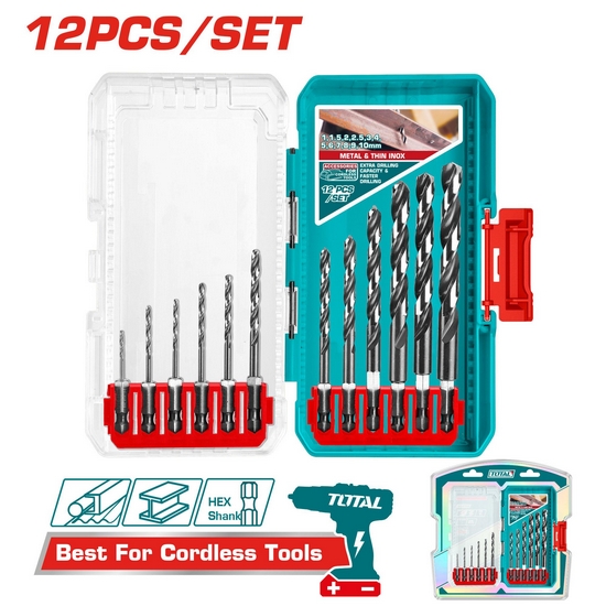 Набор сверл по металлу TOTAL TACSDL11206 (12 шт)
