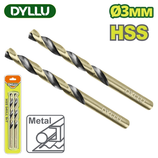 Сверло по металлу HSS 2мм DYLLU DTTD1K03 (2шт.)