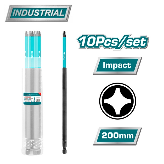 Бита ударная PH2 200 мм TOTAL TACIM16PH283 (10 шт) Бита ударная PH2 200 мм TOTAL TACIM16PH283 (10 шт)