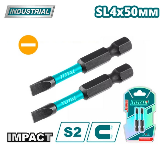 Бита ударная SL4 50 мм TOTAL TACIM71SL450 (2 шт) Бита ударная SL4 50 мм TOTAL TACIM71SL450 (2 шт)