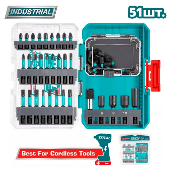 Набор ударных бит TOTAL TACSDL25106 (51 шт)