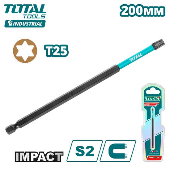 Ударная бита для шуруповерта T25x200мм TOTAL TACIM71T25200