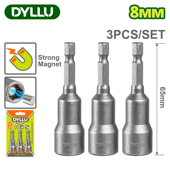 Набор магнитных гаек (3 шт.) 8 мм DYLLU DTWR2K08