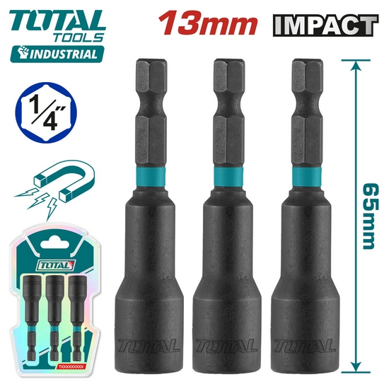 Торцевая магнитная насадка 13x65 мм TOTAL TAC271331 (3 шт ) Торцевая магнитная насадка 13x65 мм TOTAL TAC271331 (3 шт )