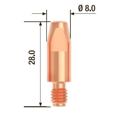 Контактный наконечник Fubag M6х28 мм ECU D =1.0 мм (10 шт.)