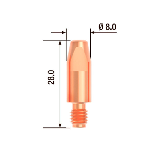 Контактный наконечник M6х28 мм ECU D =1.0 мм (10 шт.)