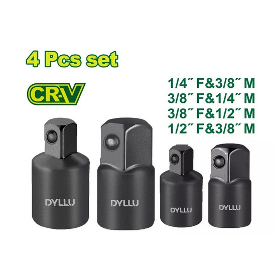 Набор адаптеров ударных головок 1/2 ", 1/4", 3/8 " DYLLU DTMS6404 (4шт.)