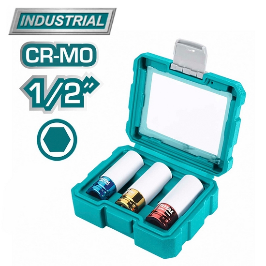 Набор головок 1/2 " TOTAL THMLNS031 (3 шт) Набор головок 1/2 " TOTAL THMLNS031 (3 шт)