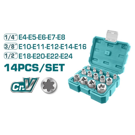 Набор головок Torx TOTAL THKTETS0114 (14шт) Набор головок Torx TOTAL THKTETS0114 (14шт)