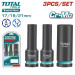 Набор ударных головок 1/2 " TOTAL THKISD12042L (3 предмета)