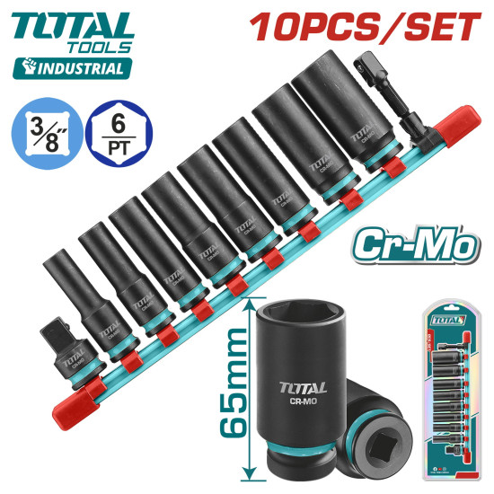 Набор ударных головок 3/8 " TOTAL THKISD38106L (10 шт) Набор ударных головок 3/8 " TOTAL THKISD38106L (10 шт)