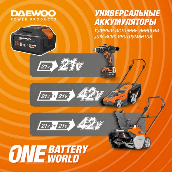 Снегоуборщик аккумуляторный DAEWOO DAST 3321Li SET Снегоуборщик аккумуляторный DAEWOO DAST 3321Li SET