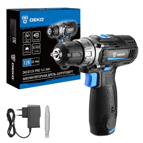 Дрель-шуруповерт аккумуляторная DEKO DKCD12V PRO 083-1003 Дрель-шуруповерт аккумуляторная DEKO DKCD12V PRO 083-1003
