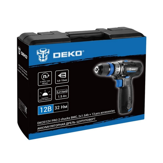 Дрель-шуруповерт аккумуляторная DEKO DKCD12V PRO Дрель-шуруповерт аккумуляторная DEKO DKCD12V PRO