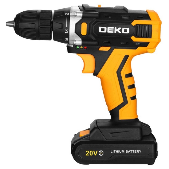 Дрель-шуруповерт аккумуляторная DEKO Banger 20V ONE + 083-1110 Дрель-шуруповерт аккумуляторная DEKO Banger 20V ONE + 083-1110