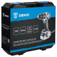 Дрель-шуруповерт ударная аккумуляторная DEKO GCD20DU PRO 083-1107