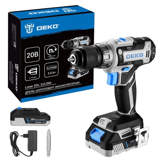 Дрель-шуруповерт аккумуляторная DEKO Loner 20V 085-1006 Дрель-шуруповерт аккумуляторная DEKO Loner 20V 085-1006