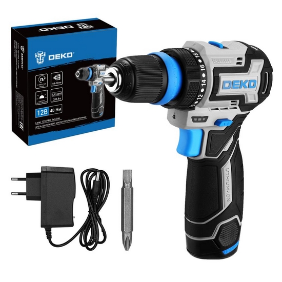 Дрель-шуруповерт аккумуляторная DEKO Loner 12V PRO 085-1121 Дрель-шуруповерт аккумуляторная DEKO Loner 12V PRO 085-1121