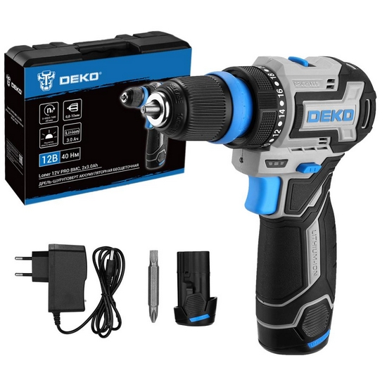 Дрель-шуруповерт аккумуляторная DEKO Loner 12V PRO 085-1122 Дрель-шуруповерт аккумуляторная DEKO Loner 12V PRO 085-1122