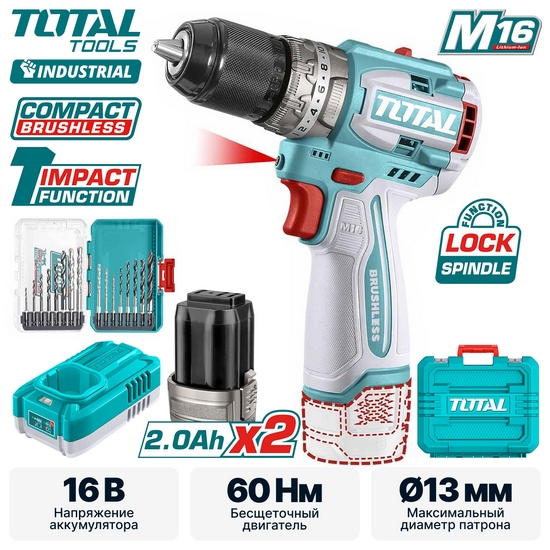 Дрель-шуруповерт ударная TOTAL TOSLI241199 Дрель-шуруповерт ударная TOTAL TOSLI241199