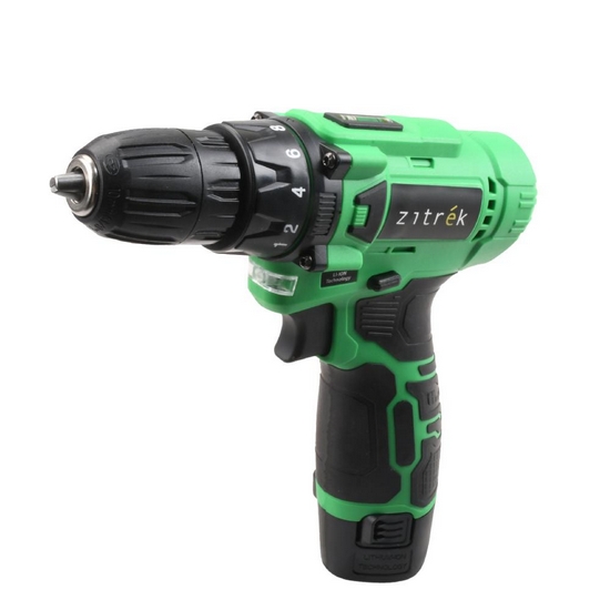 Дрель-шуруповерт аккумуляторная Zitrek Green Li-ion, 12В, 2x1.5Ач Дрель-шуруповерт аккумуляторная Zitrek Green Li-ion, 12В, 2x1.5Ач