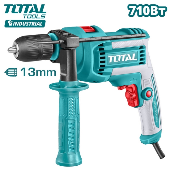 Ударная дрель 710Вт 13мм TOTAL TG10713662 Ударная дрель 710Вт 13мм TOTAL TG10713662