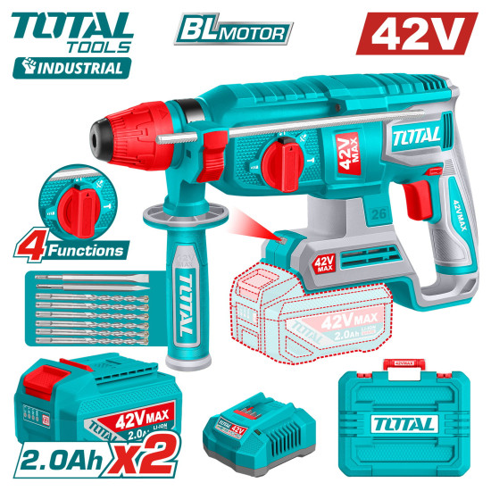 Перфоратор аккумуляторный TOTAL TRHLI422682 Перфоратор аккумуляторный TOTAL TRHLI422682