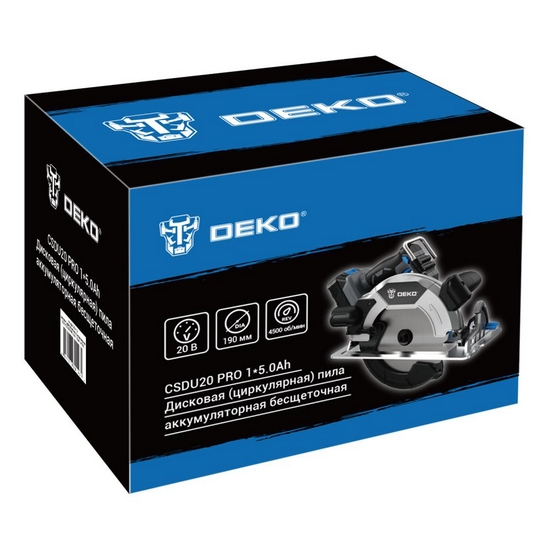 Пила циркулярная аккумуляторная DEKO CSDU20 PRO 083-1105 Пила циркулярная аккумуляторная DEKO CSDU20 PRO 083-1105