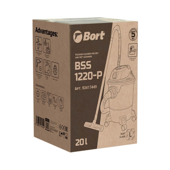 Пылесос строительный Bort BSS-1220-P