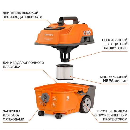 Пылесос универсальный DAEWOO DAVC 2000 HOME Пылесос универсальный DAEWOO DAVC 2000 HOME