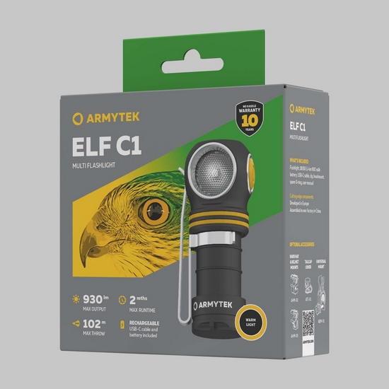 Фонарь Armytek Elf C1 USB-C Теплый
