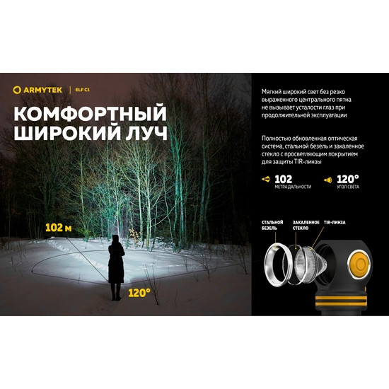 Фонарь Armytek Elf C1 USB-C Теплый