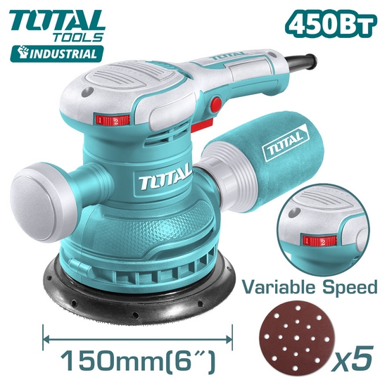 Вибрационная шлифовальная машина 450Вт 150мм TOTAL TF2061506