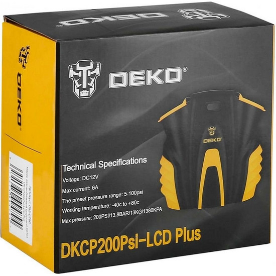 Насос автомобильный цифровой DEKO DKCP200Psi-LCD Plus Насос автомобильный цифровой DEKO DKCP200Psi-LCD Plus