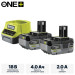 Аккумулятор (2) с зарядным устройством RYOBI RC18120-240X система ONE +